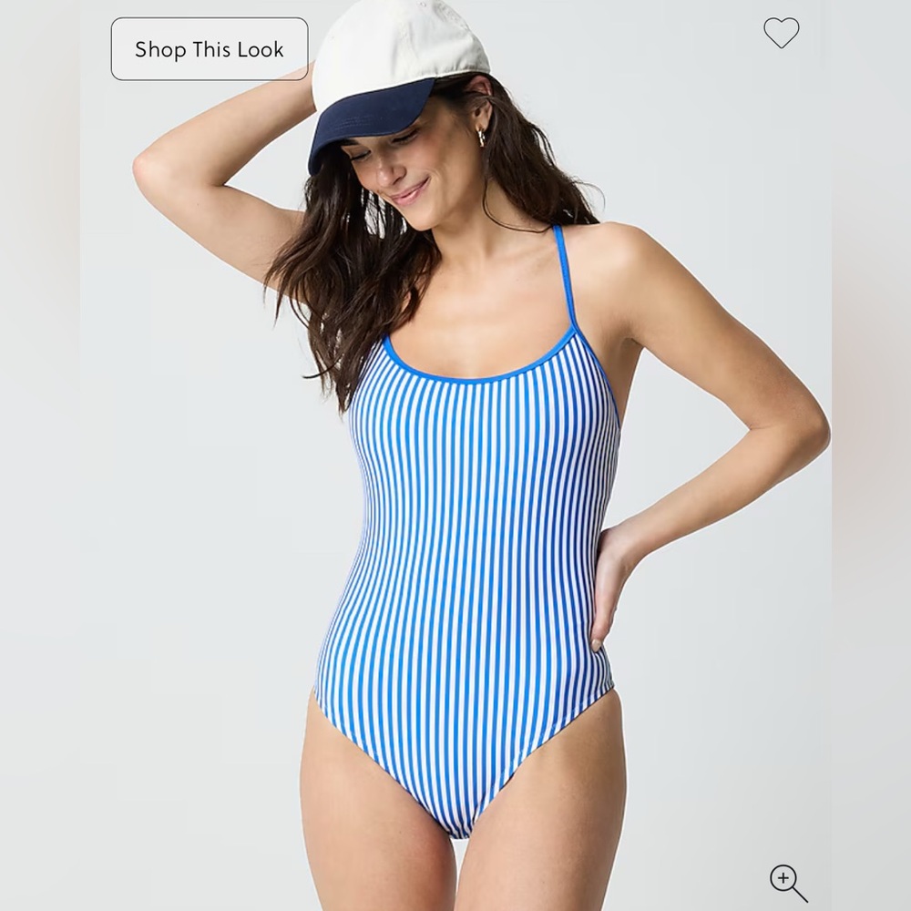 J.Crew Factory - Striped one-piece swimsuit with crisscross back - M - NWT
